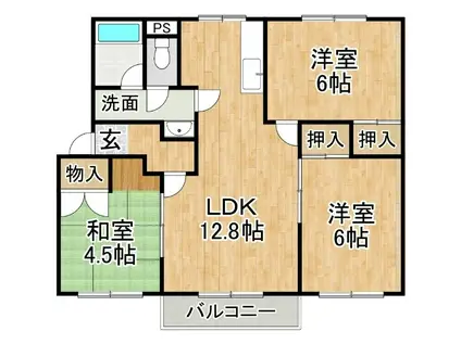 キャピタル5(3LDK/4階)の間取り写真