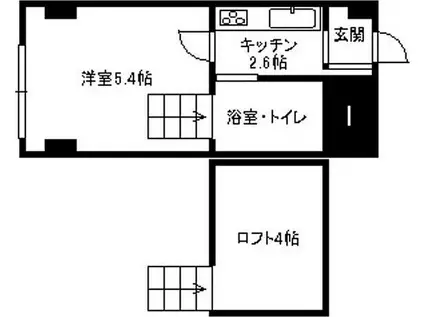 メゾンドサンデリアーナ(1K/4階)の間取り写真