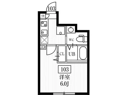 ミハス千川II(1K/1階)の間取り写真