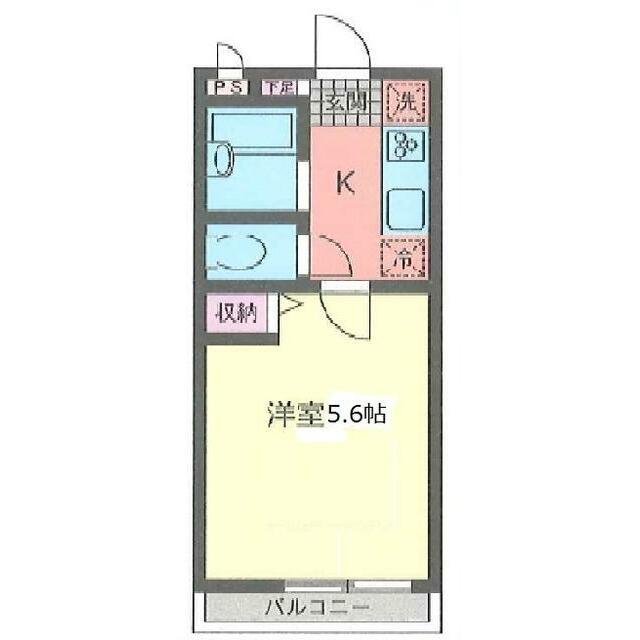 スカイパル鈴金(1K/2階)の間取り写真