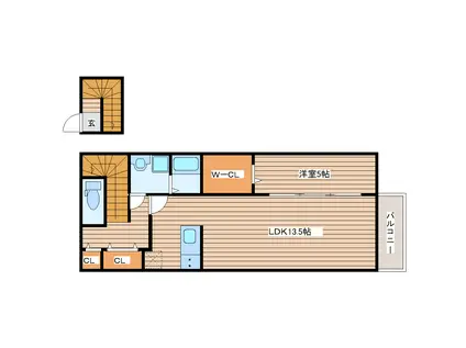 クラス大和町(1LDK/2階)の間取り写真