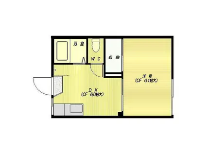 油井コーポ(1DK/2階)の間取り写真