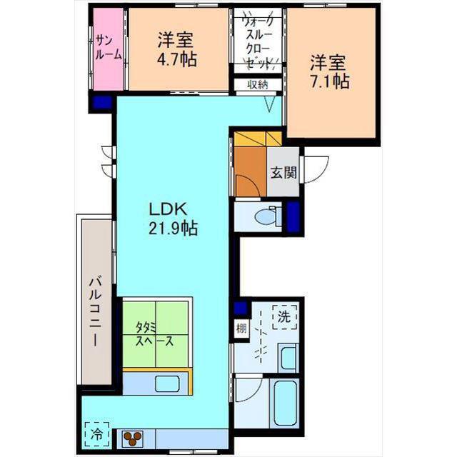 リオ・ブランコ(2LDK/2階)の間取り写真