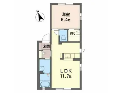 シャーメゾン本谷(1LDK/1階)の間取り写真