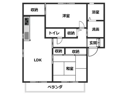 リヴェールヒデ(2LDK/1階)の間取り写真