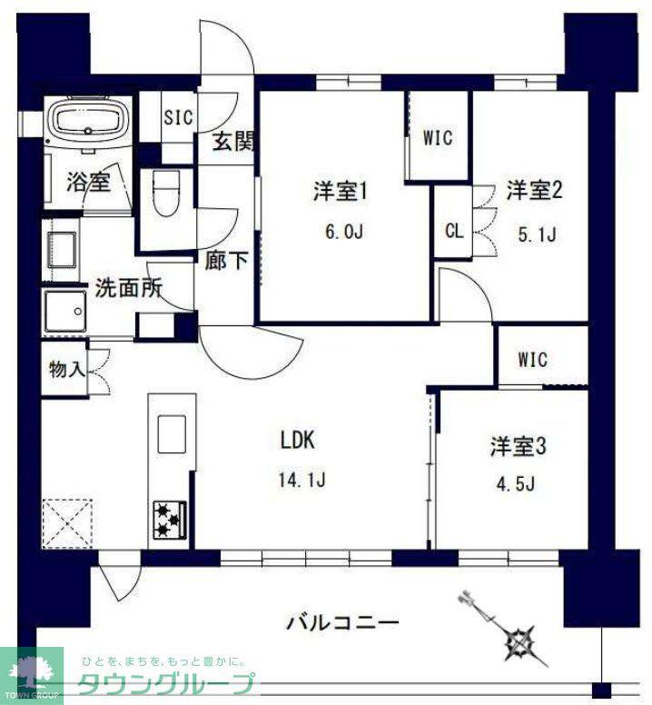 センチュリー千葉みなと(3LDK/10階)の間取り写真