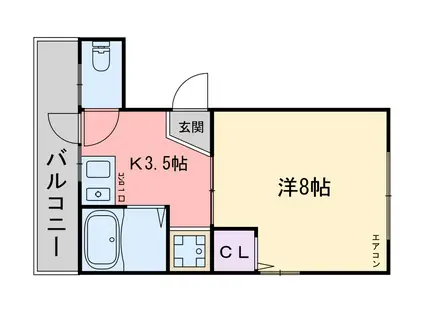 ピースフルレジデンス(1K/3階)の間取り写真