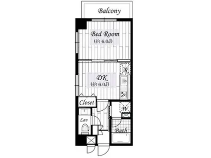 マウンテンハイツ(1DK/2階)の間取り写真