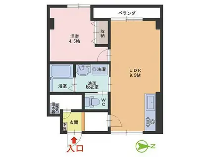 ユーミーマンション(1LDK/2階)の間取り写真