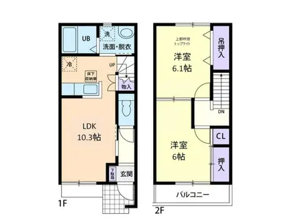 CHATEAU BOU HEURIII(2LDK/1階)の間取り写真