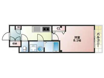 グランツあびこ(1K/2階)の間取り写真