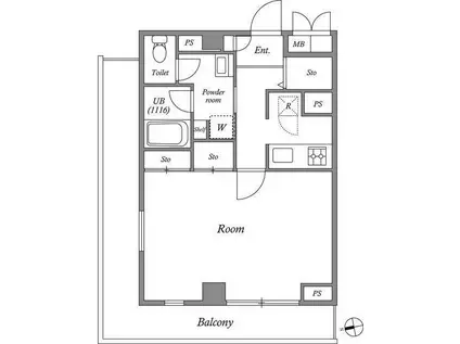 エクセラン池袋(1K/4階)の間取り写真