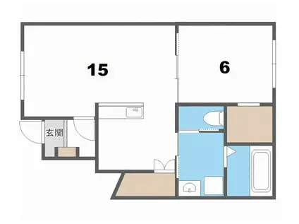 アテーナ大麻A B(1LDK/1階)の間取り写真