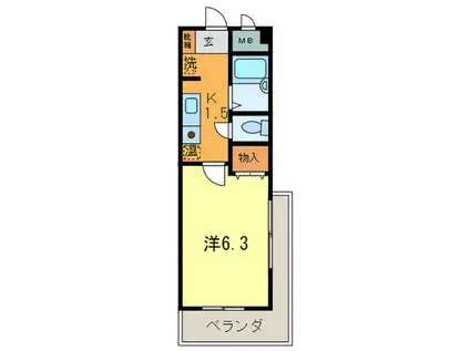 エミネンス(1K/3階)の間取り写真