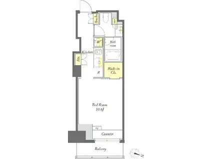 プライムメゾン森下ウエスト(ワンルーム/5階)の間取り写真