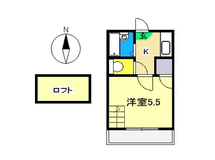 曙町レジデンス(1K/2階)の間取り写真