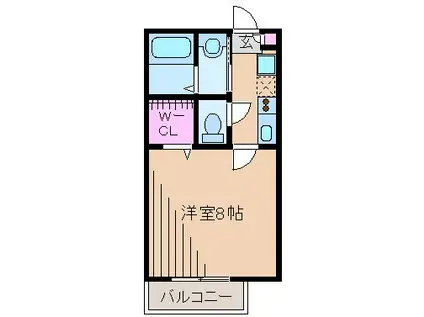 メゾン・ド・ロゼ(1K/1階)の間取り写真