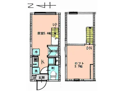 柳原2丁目(ワンルーム/1階)の間取り写真