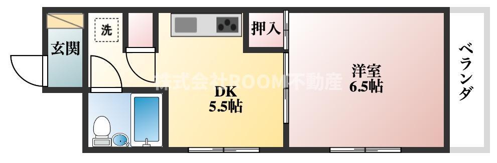 東町ペアシティ(1DK/3階)の間取り写真