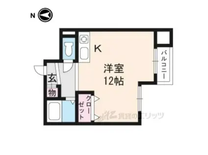 スクエア松原(1K/3階)の間取り写真