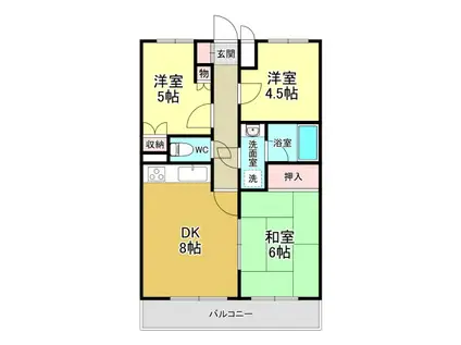 クレアール・スギモト(3DK/3階)の間取り写真