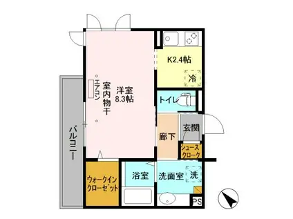 レーヴマニフィック南柏(1K/2階)の間取り写真