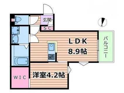 REGALEST千里丘 都(1LDK/3階)の間取り写真
