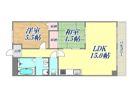 緑樹逆瀬川アーバンライフ(2LDK/2階)の間取り写真