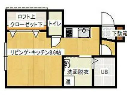 MIRAI(ワンルーム/1階)の間取り写真