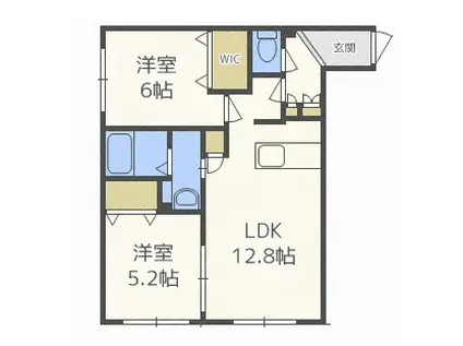 PARK VILLAGE SAPPORO(2LDK/1階)の間取り写真