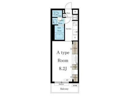 リブリ・名古屋(1K/3階)の間取り写真