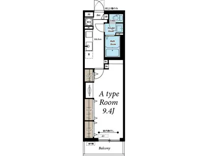 SANA長町南(1K/1階)の間取り写真