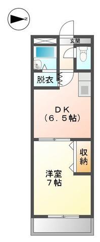 ウエストヴィレッジ(1DK/1階)の間取り写真
