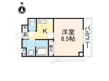 レッドランド相生(1K/2階)の間取り写真