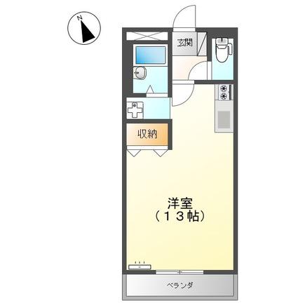 コンフォース亀山I(ワンルーム/1階)の間取り写真