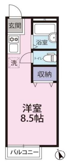 ハイネス森が丘(ワンルーム/1階)の間取り写真