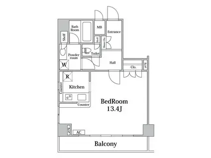 菱和パレス中野新橋壱番館(1K/6階)の間取り写真