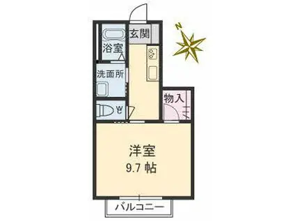 オレンジデイズ花園(1K/2階)の間取り写真