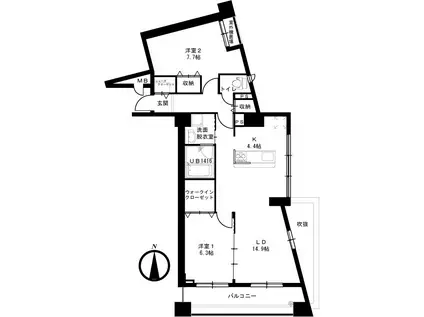 スペリオールパレス(2LDK/3階)の間取り写真