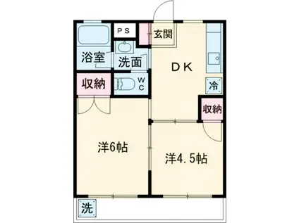 コーポレーティッドナカシマ(2DK/1階)の間取り写真