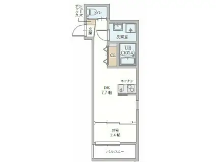 GAZELLE NOAH尼崎尾浜I(1DK/3階)の間取り写真