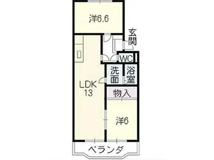 エトワール小山(2LDK/3階)の間取り写真