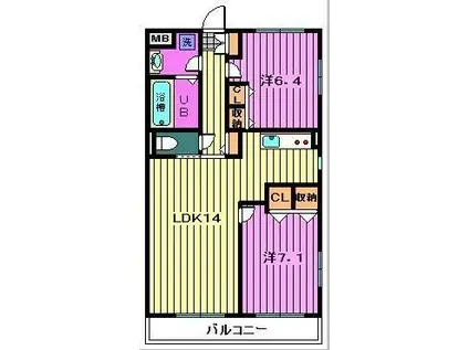 BRAIN ESTII(2LDK/4階)の間取り写真