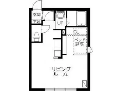 メープルコート24(1LDK/4階)の間取り写真