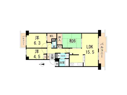 西神中央ウェステージ 壱番館(3LDK/7階)の間取り写真