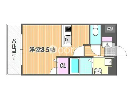 GREENTRAILPARK NISHIGAWA(1K/4階)の間取り写真