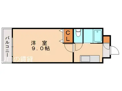 アヴィニール清水(1K/2階)の間取り写真