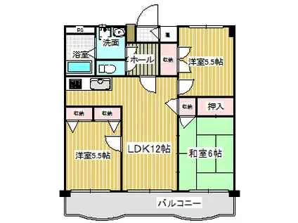 ウエノマンションIII(3LDK/2階)の間取り写真