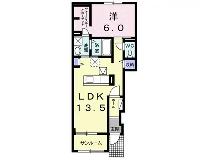 レガーロI(1LDK/1階)の間取り写真