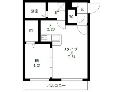 プリヴィエール旭町(1LDK/4階)の間取り写真